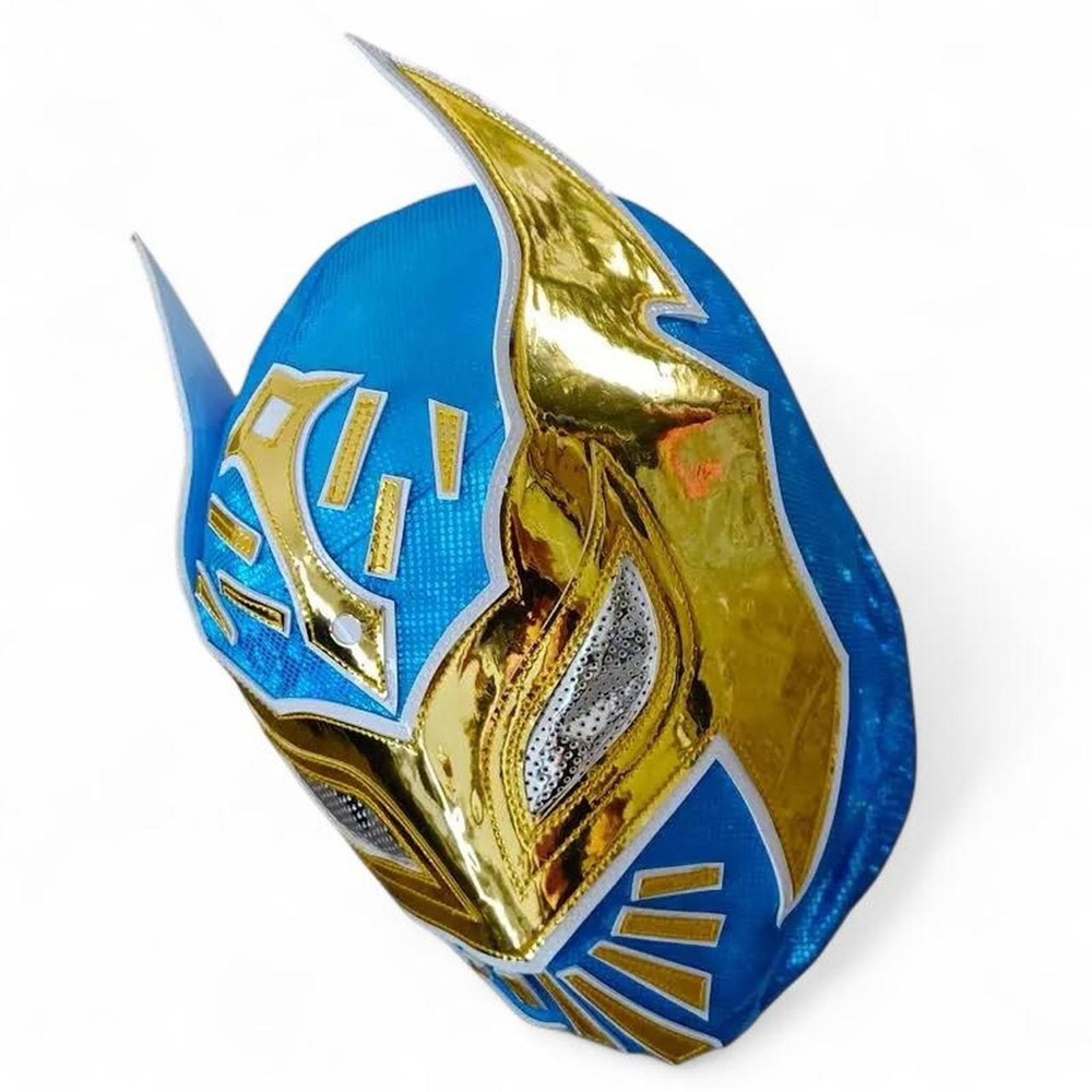 WWE Mexican Professional Wrestling Blue and Gold Lucha Libre Mask